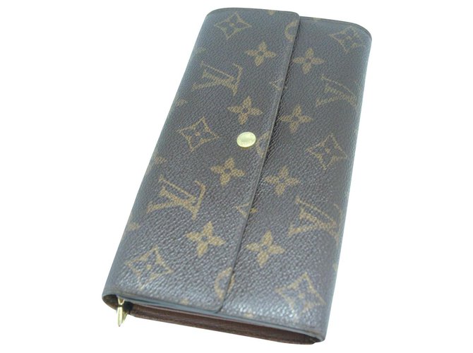 Louis Vuitton Wallets Brown Leather Cloth  ref.173280