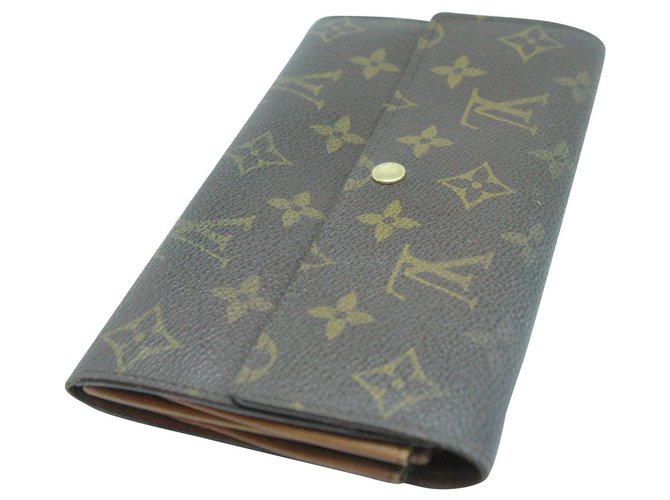 Louis Vuitton Wallets Brown Leather Cloth  ref.173282