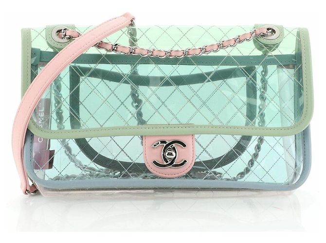 Bolsa de salpicaduras de PVC Chanel Turquesa