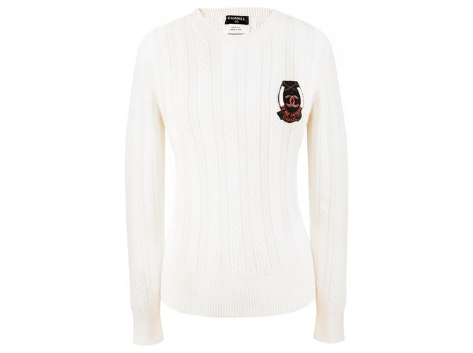 Chanel Paris Bombay ecru sweater Wool  ref.173299