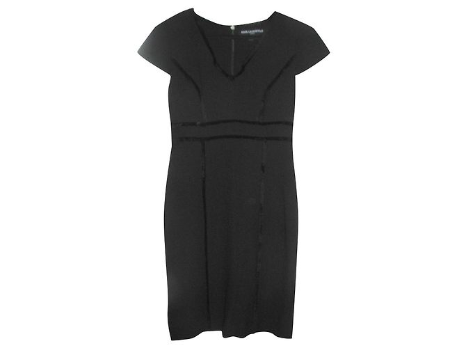 Karl Lagerfeld schwarzes Kleid mit Fransen