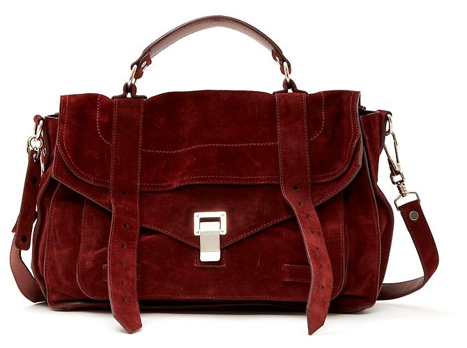 Borsa Proenza Schouler PS1 Camoscio Bordeaux Argento Bordò
