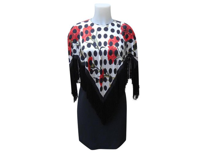 Dolce & Gabbana Dresses Black Red Multiple colors Silk Viscose Elastane Acetate  ref.173465