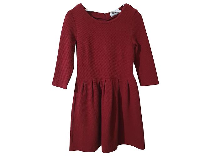 Vestido Ganni Burdeos de Algodón