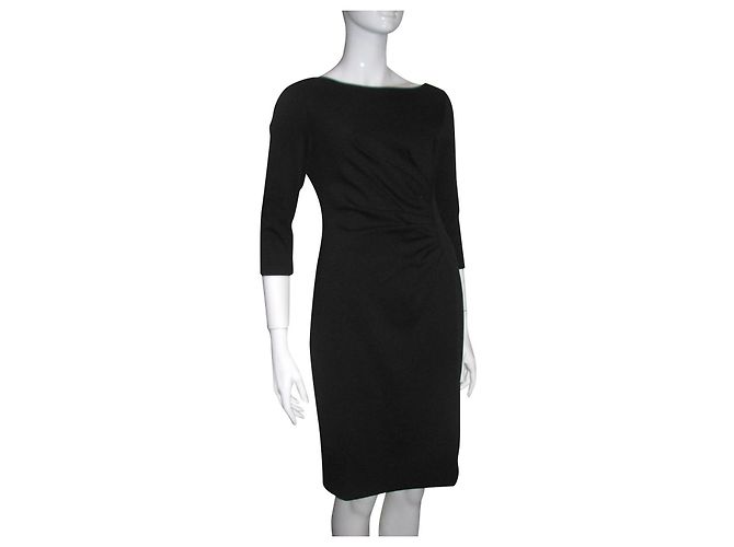 Dkny Schwarzes drapiertes Kleid