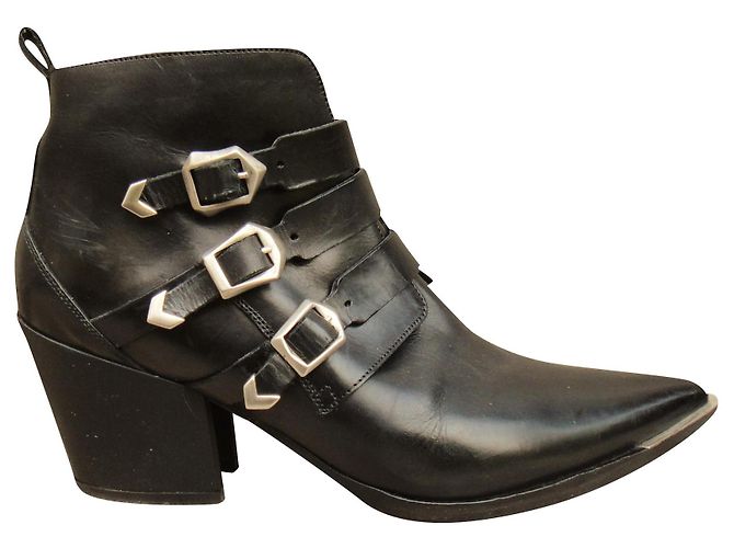 Botas Sartore de piel negras 37 IT Negro