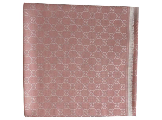 GGWEB GUCCISSIMA. SCARF NEW Pink Silk Wool  ref.173645