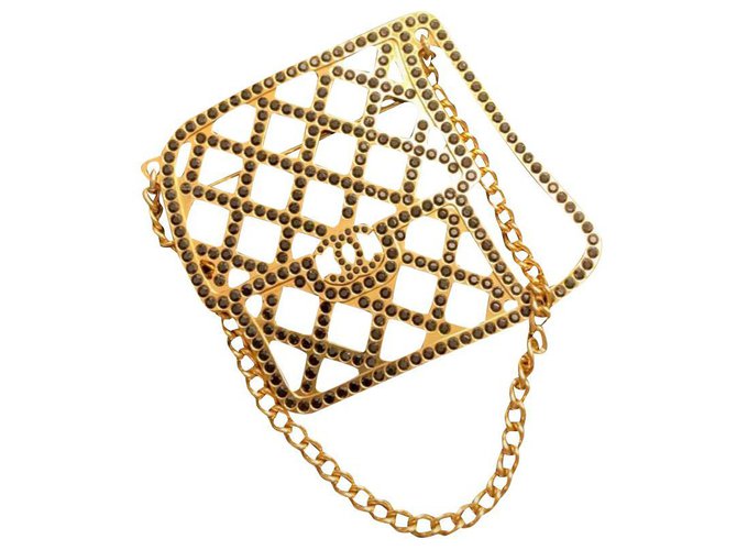 Chanel Pins & brooches Golden Steel  ref.173666