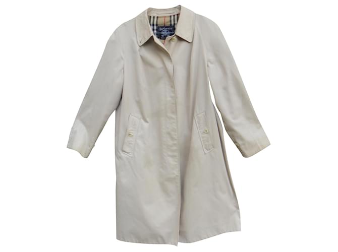Burberry woman raincoat vintage t 40 Beige Cotton Polyester  ref.173698