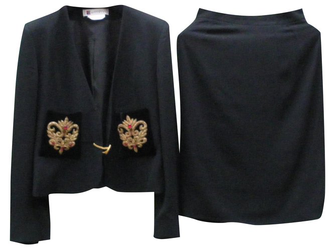 Givenchy Skirt suit Black Acetate  ref.173700