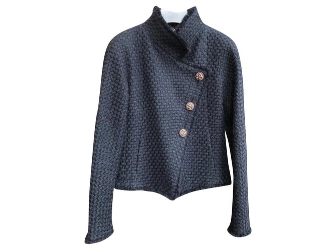 Chanel Edinburgh black tweed jacket  ref.173717