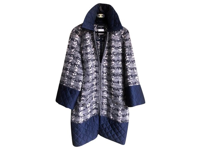 Chanel abrigo de tweed de gran tamaño Multicolor  ref.173725