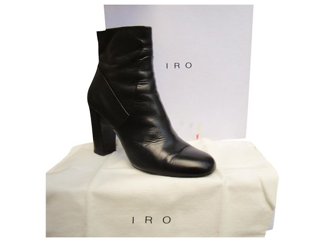 Botas Iro AF343 de cuero negras 40 Negro