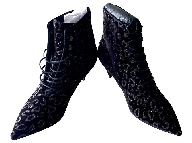 Yves Saint Laurent Bottines YSL imprimées Léopard Multicolore 