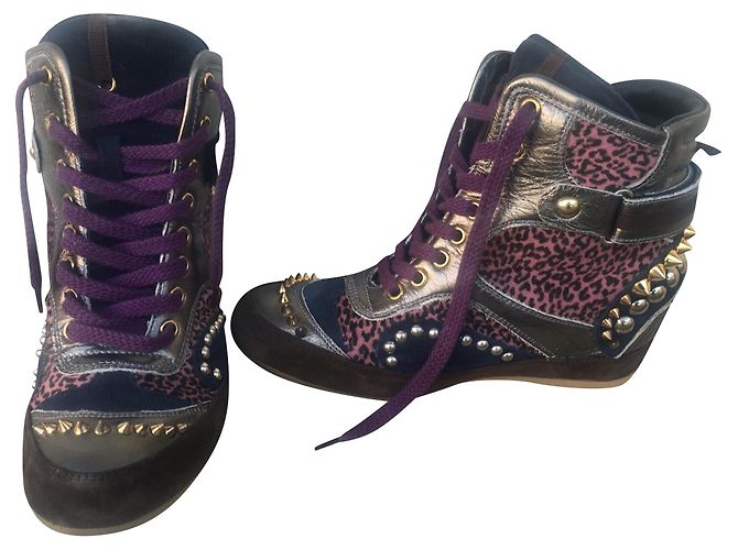 Botines Baldan de piel azul marino 38
