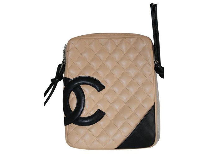 Chanel Cambon Beige Leather  ref.173786