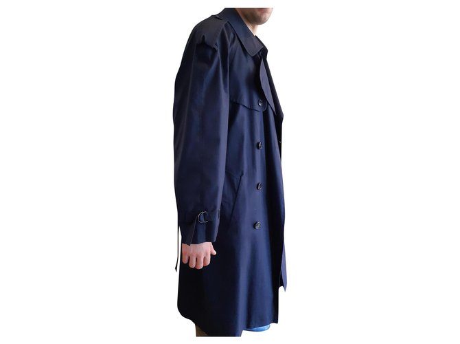Autre Marque Vintage tren coat Navy blue Cotton  ref.173794