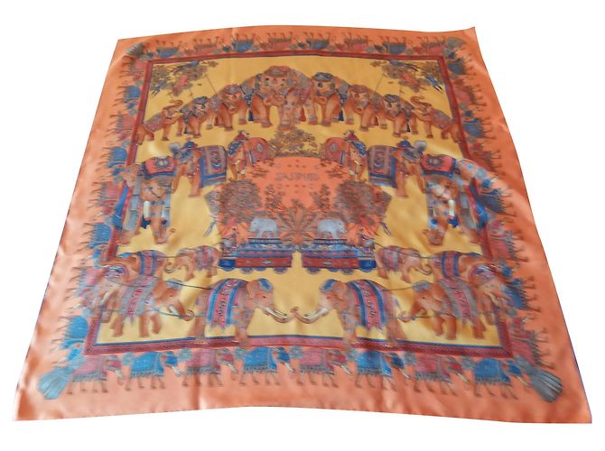 Autre Marque Bufanda de seda naranja 86x86