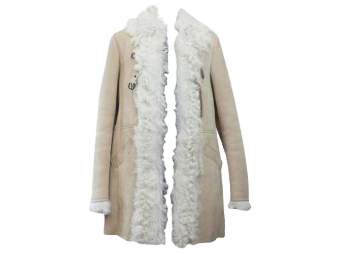 Comptoir Des Cotonniers Abrigo de piel de cordero Beige