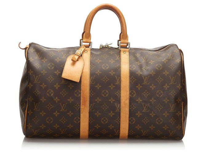 Louis Vuitton Brown Epi Keepall 45 Marrom Couro  ref.173871