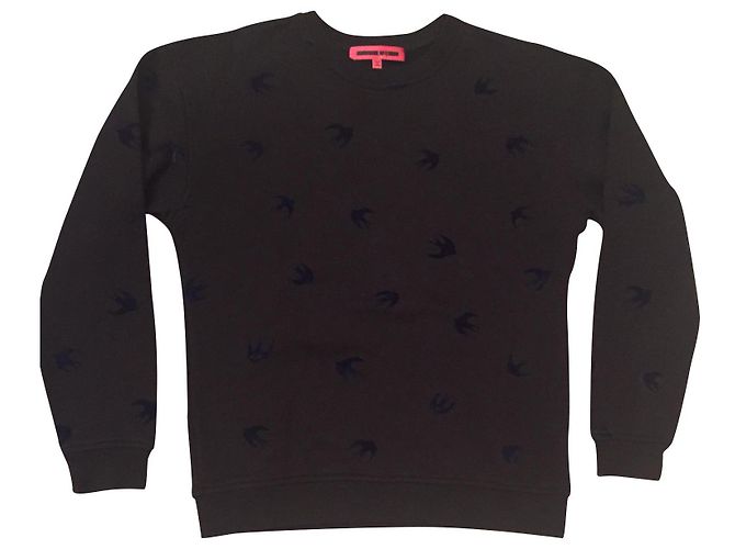 Alexander Mcqueen MCQ- Bird pattern sweatshirt- New Black
