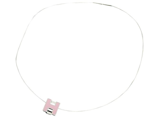 Hermès Enamel H Cube Pink Silver  ref.174008