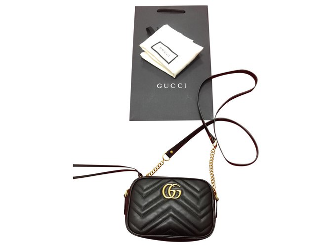 Gucci Marmont Negro Cuero  ref.174011