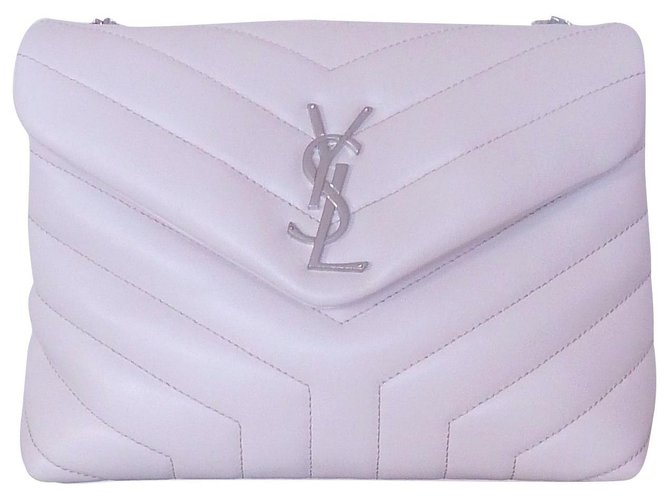 SAINT LAURENT BAG LOULOU SMALL WHITE LEATHER  ref.174019