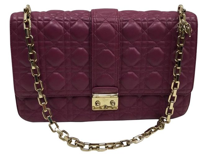 Miss Dior DIOR Purple Leather  ref.174039