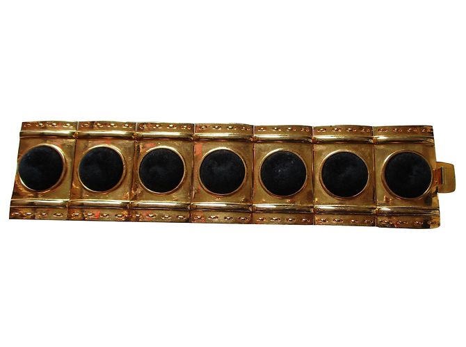 Bracciale manchette Claude Montana Oro e Velluto Nero D'oro