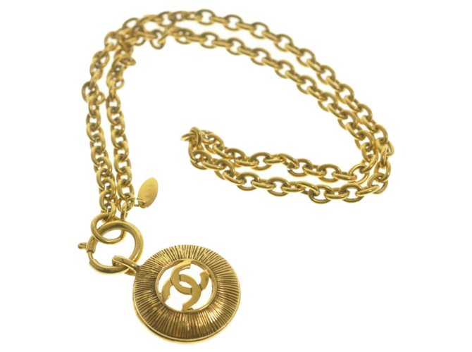 Chanel Gold Tone CC Dourado Ouro amarelo  ref.174056