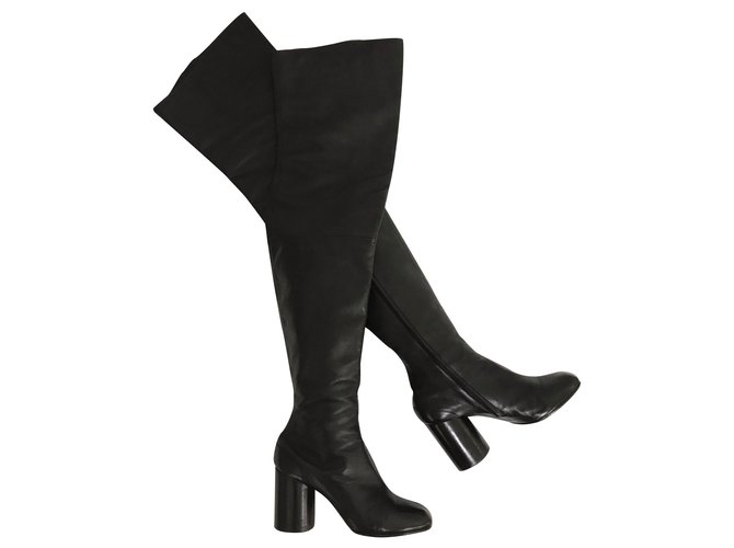 Maison Martin Margiela Runway over the knee - thigh high boots Black Leather  ref.174061