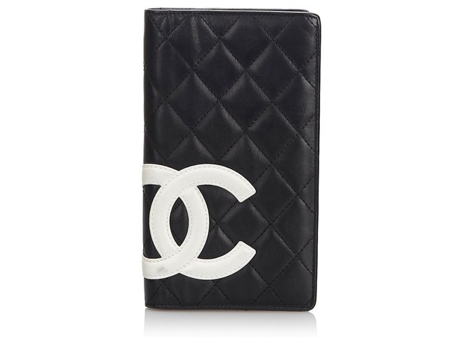Chanel Black Cambon Ligne Long Wallet Leather  ref.174098
