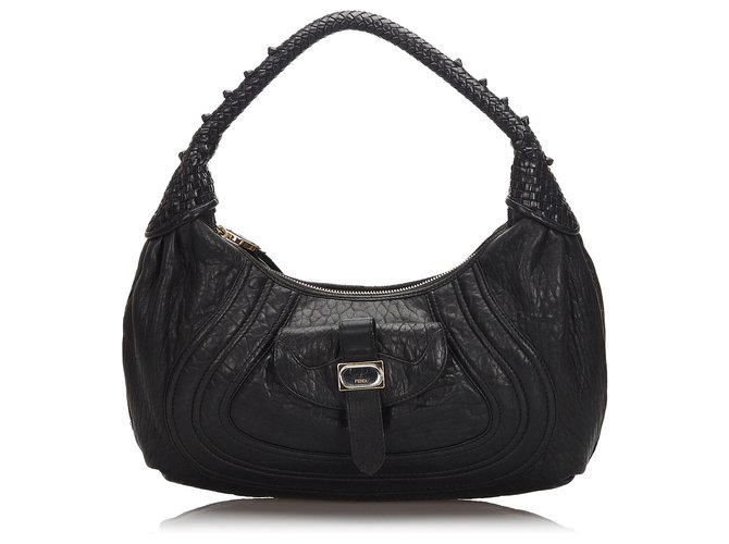Fendi Black Leather Spy Shoulder Bag  ref.174101