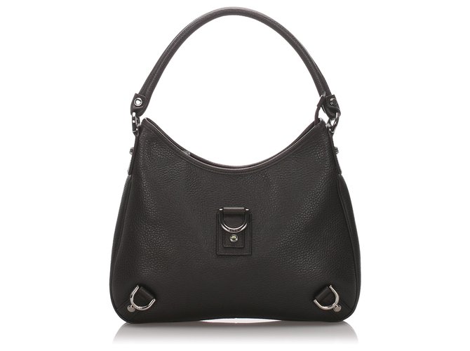 Gucci Black Leather Abbey Handtasche Schwarz Leder  ref.174105