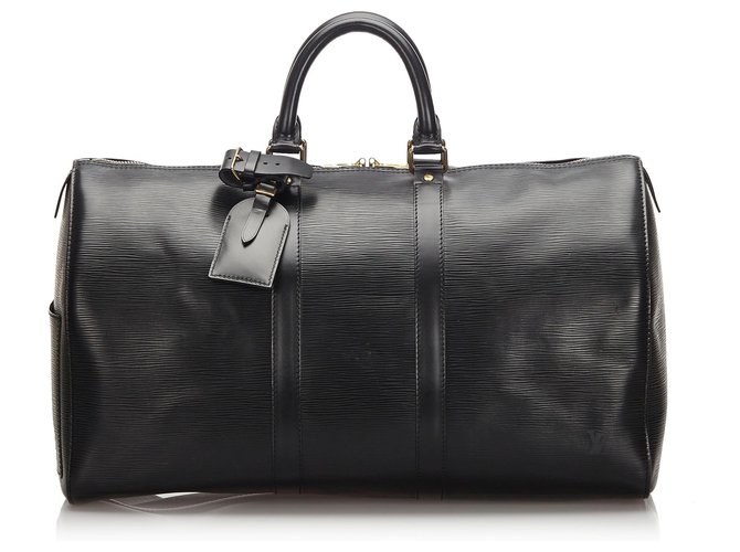 Louis Vuitton Black Epi Keepall 45 Leather  ref.174111