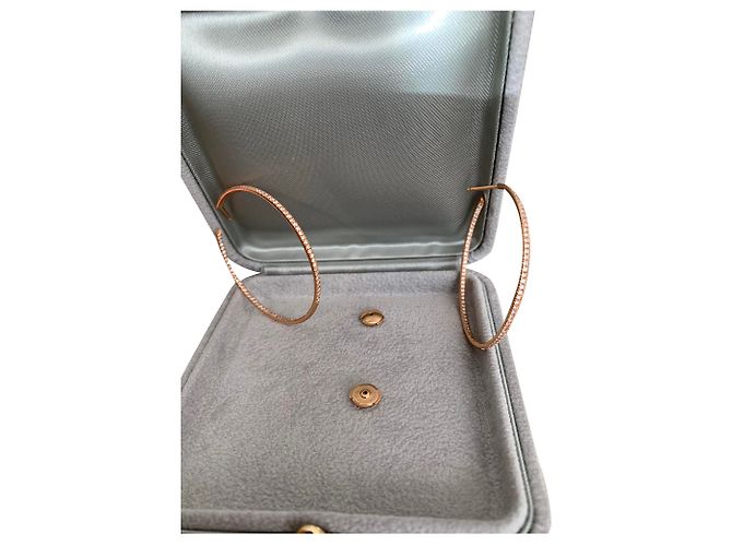 Autre Marque Argolas de ouro rosa e diamantes Dourado