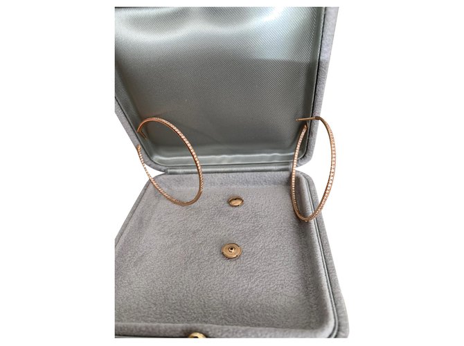 Autre Marque Pink gold hoops and diamonds Golden  ref.174148