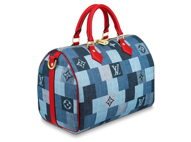 Louis Vuitton Speedy LV new Azul  ref.174191