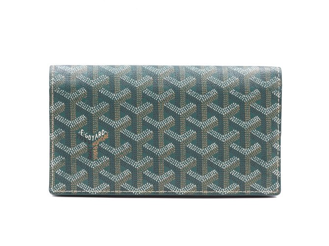 Goyard Goyard Green Goyardine Long Bifold Organizer Wallet Purses Wallets Cases Leather Green Ref 174206 Joli Closet