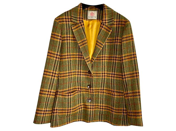 Old England lambswool blazer Brown Beige Dark green