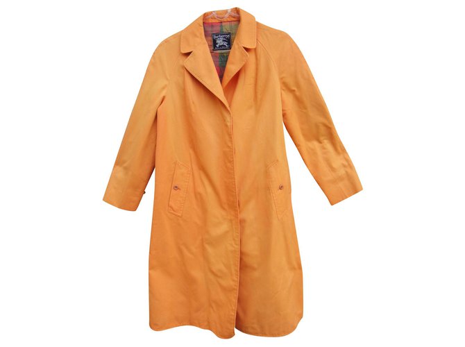Burberry woman raincoat vintage t 38 Orange Cotton Polyester  ref.174277