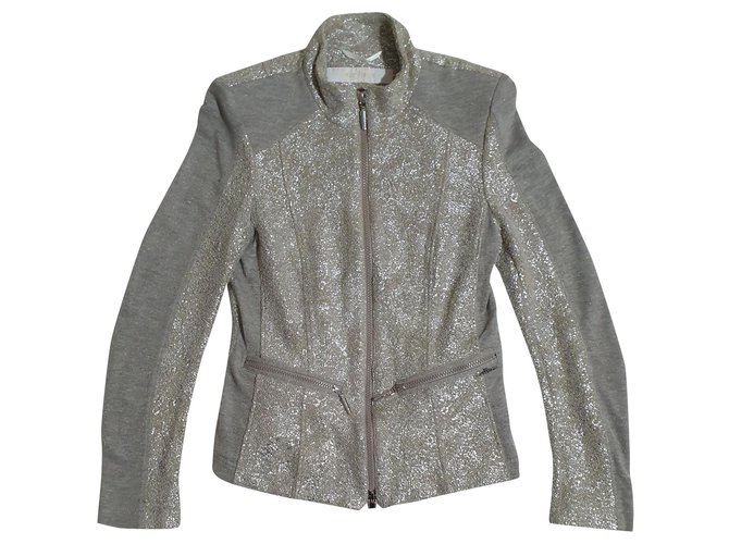 Autre Marque Jackets Silvery Grey Cotton Polyamide  ref.174299