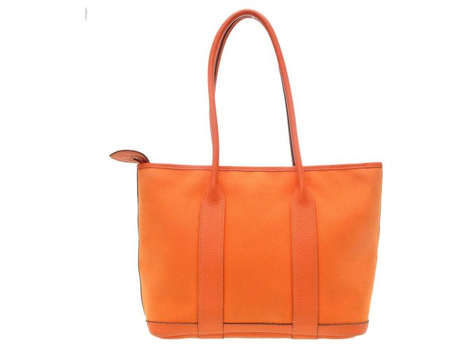Hermès Garden Party PM Tote Bag Orange Leather  ref.174364
