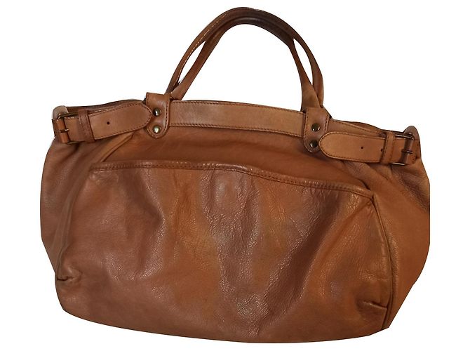 Bolso de piel Vanessa Bruno Moon marrón