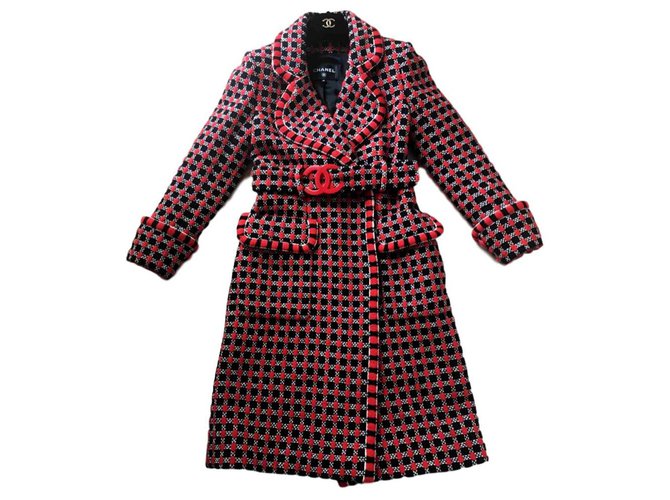Chanel abrigo de tweed de fantasía rara Multicolor  ref.174405