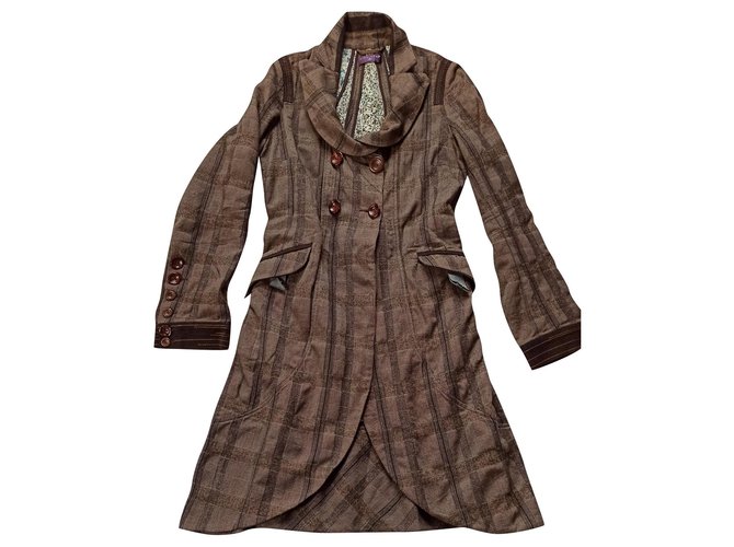 One step Coats, Outerwear Brown Cotton Wool  ref.174497