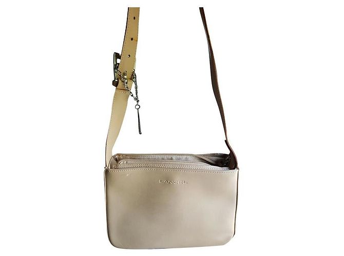 Bolsa Lancel de couro bege