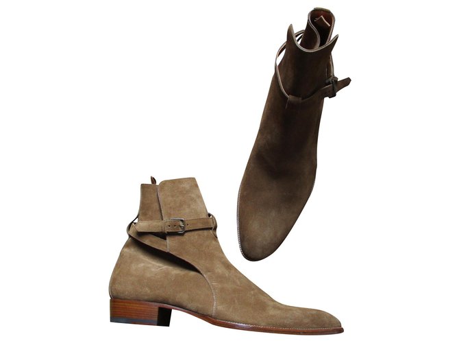 Saint Laurent WYatt Jodphur Boots,  46 IT. Beige Leather  ref.174557
