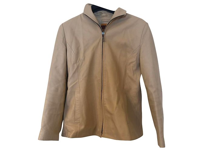 Autre Marque Lederjacke beige